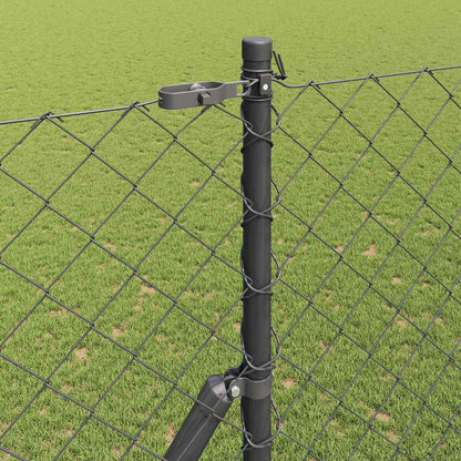 Chainlink Fence Ground Fix 10 x 1.5 m PVC-Coated Steel Grey