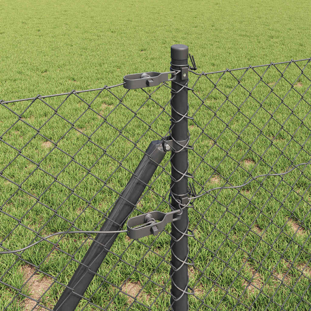Fence Post Grey 25 x 0.8 m (40 x 40 mm mesh) Steel and PVC
