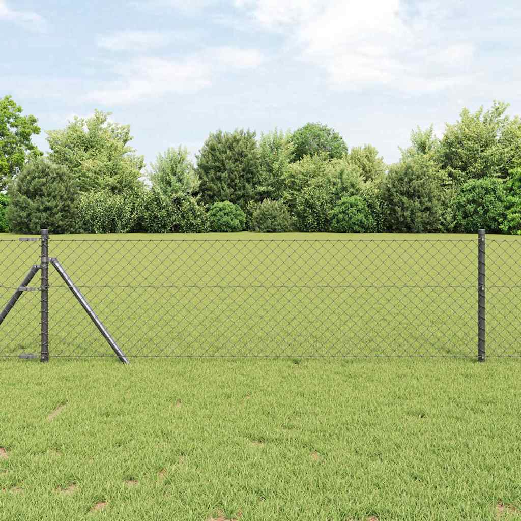 Fence Post Grey 25 x 0.8 m (40 x 40 mm mesh) Steel and PVC