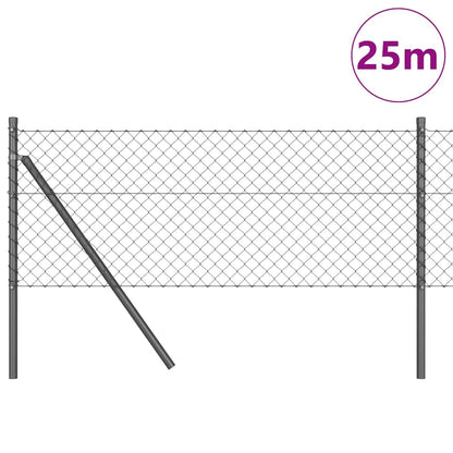 Fence Post Grey 25 x 0.8 m (40 x 40 mm mesh) Steel and PVC