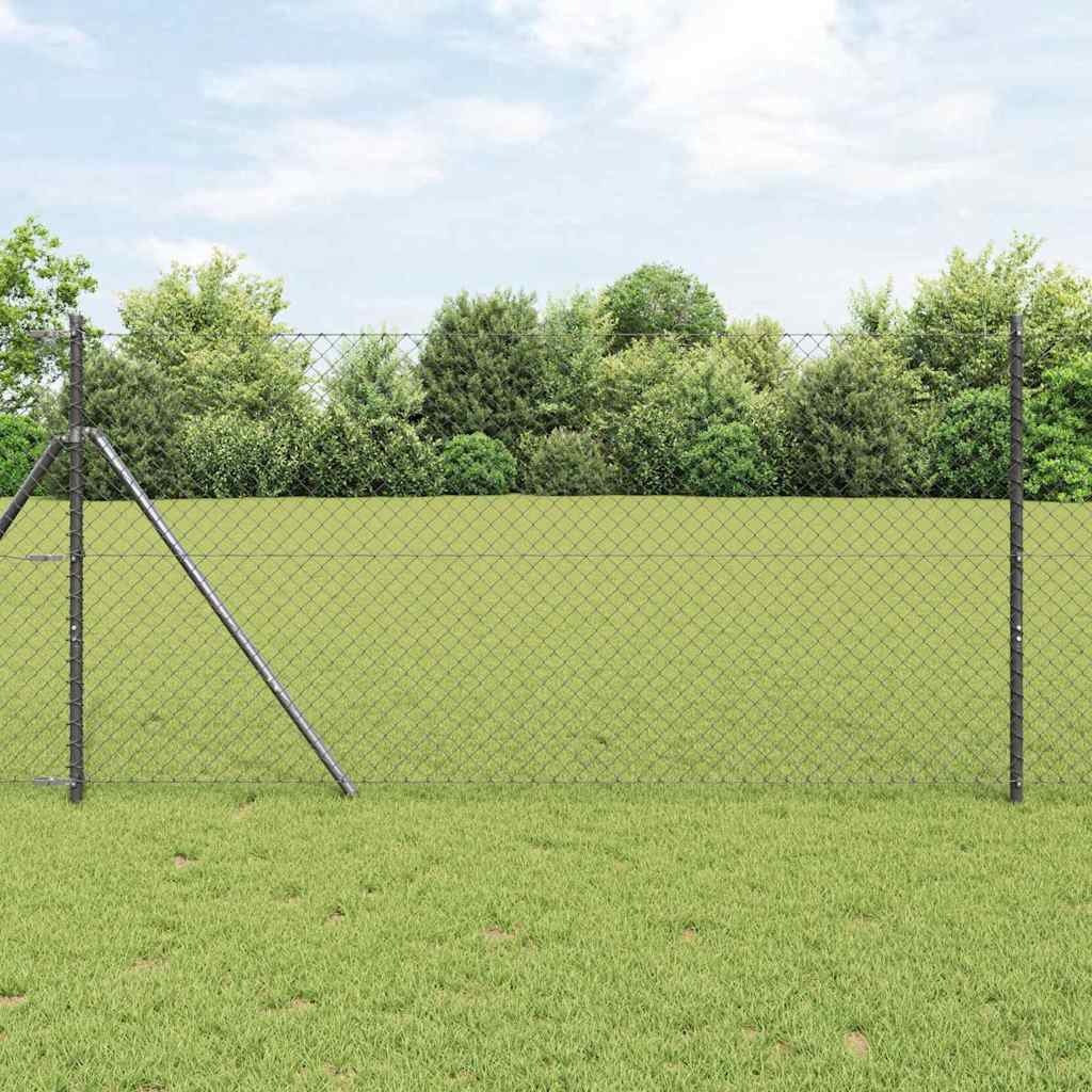 Fence Post Grey 25 x 1 m (40 x 40 mm mesh) Steel and PVC