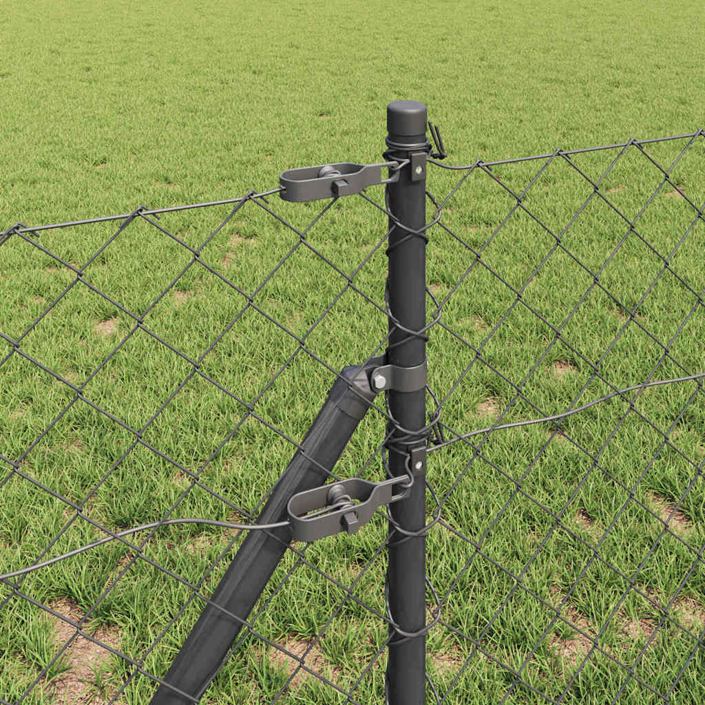 Fence Post Grey 25 x 0.4 m (60 x 60 mm mesh) Steel and PVC