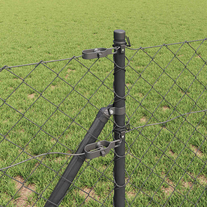 Fence Post Grey 25 x 0.4 m (60 x 60 mm mesh) Steel and PVC