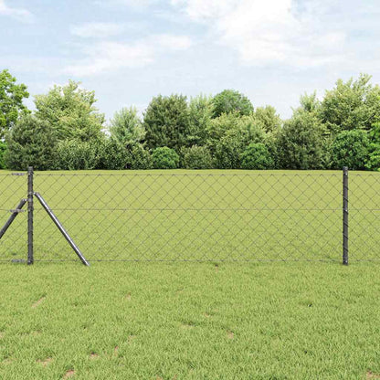 Fence Post Grey 25 x 0.4 m (60 x 60 mm mesh) Steel and PVC