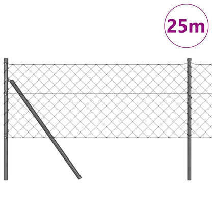 Fence Post Grey 25 x 0.4 m (60 x 60 mm mesh) Steel and PVC