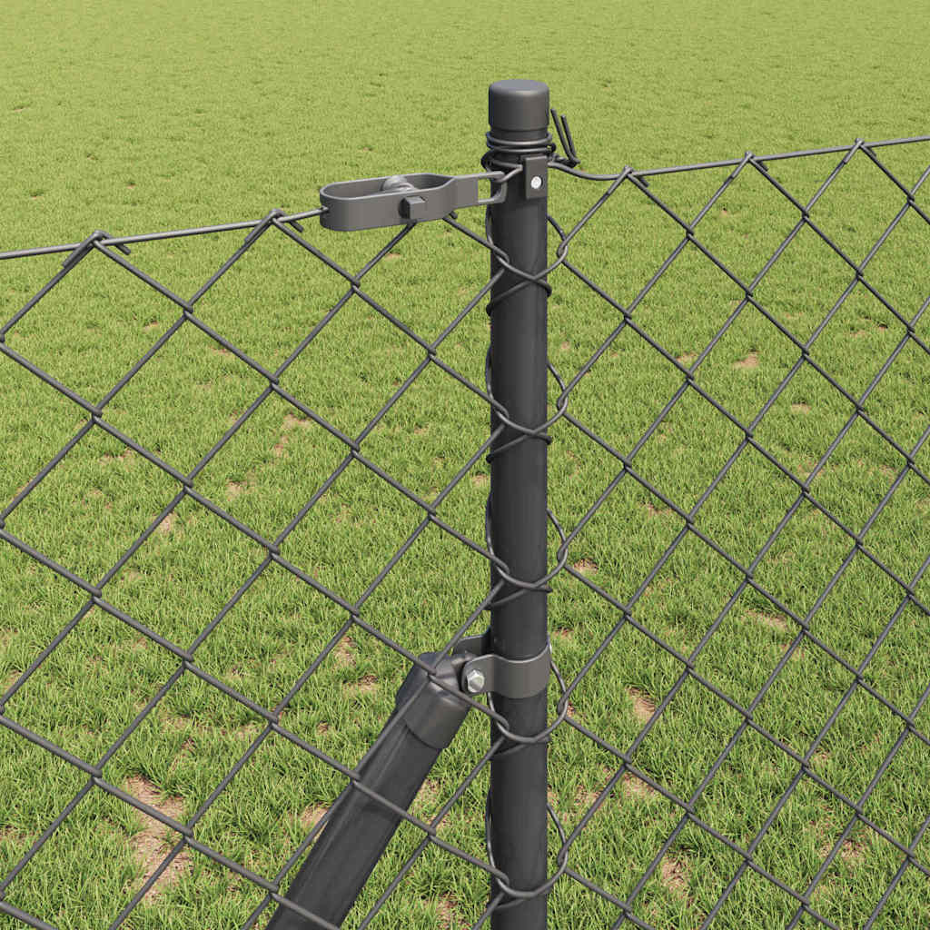 Chainlink Fence Ground Fix 25 x 1.2 m PVC-Coated Steel Grey