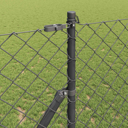 Chainlink Fence Ground Fix 25 x 1.4 m PVC-Coated Steel Grey