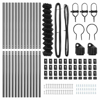 Chainlink Fence Ground Fix 25 x 1.4 m PVC-Coated Steel Grey