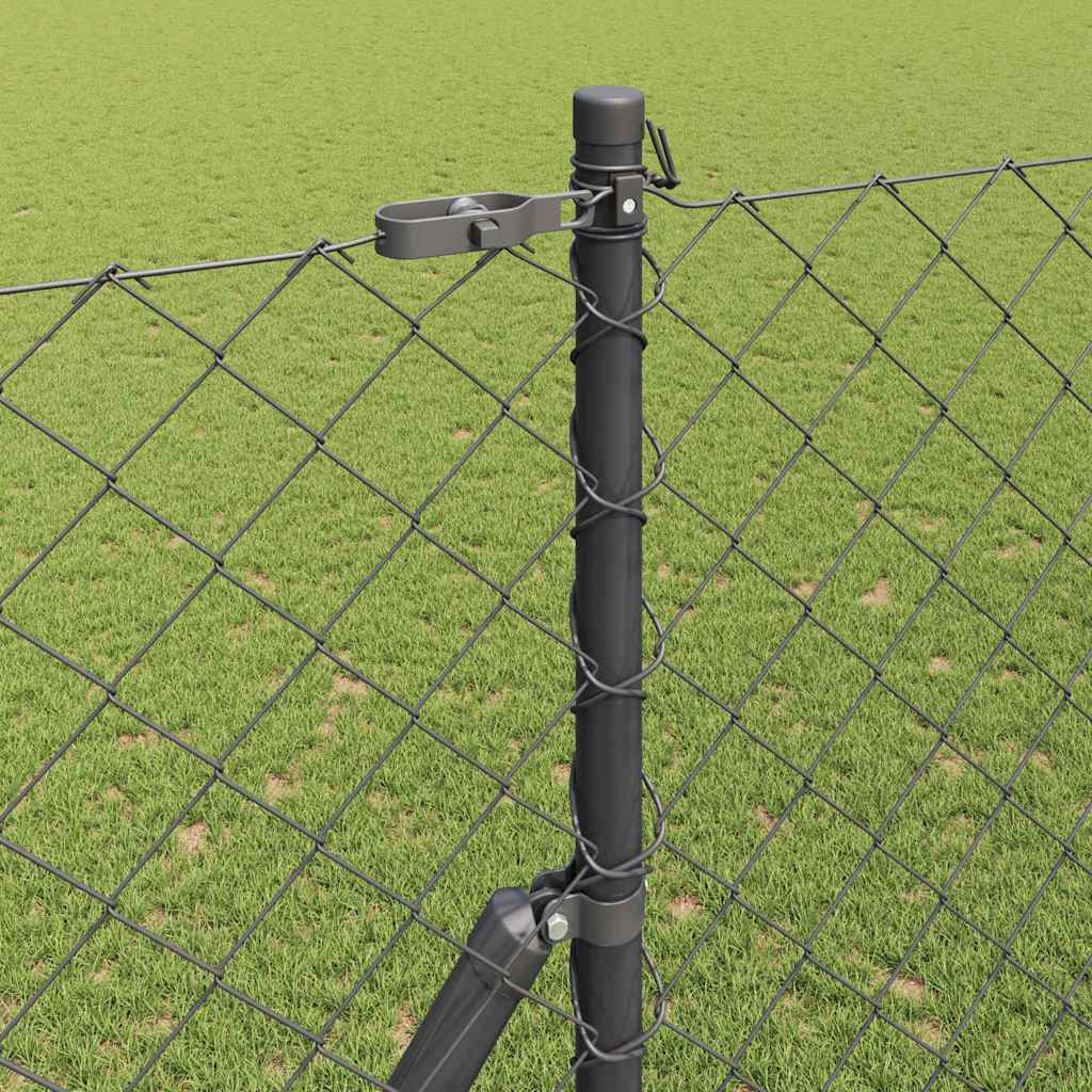 Chainlink Fence Ground Fix 25 x 1.6 m PVC-Coated Steel Grey