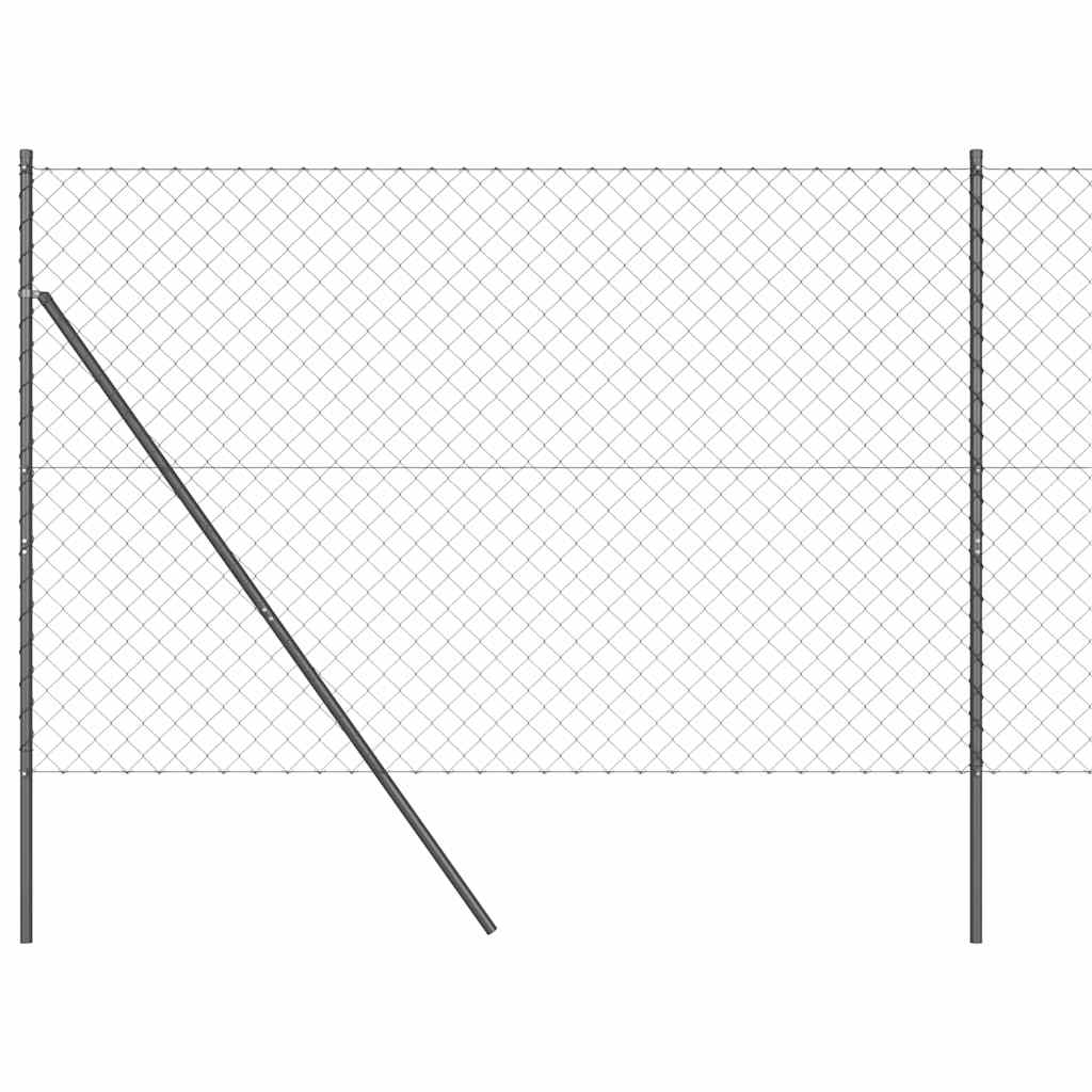 Chainlink Fence Ground Fix 25 x 1.6 m PVC-Coated Steel Grey