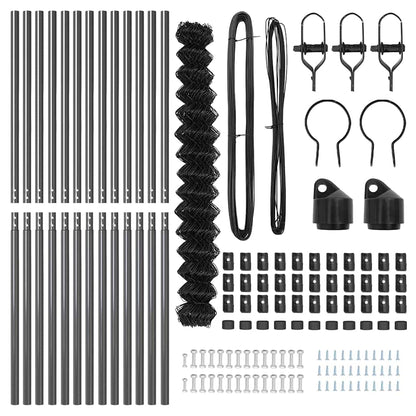 Chainlink Fence Ground Fix 25 x 1.6 m PVC-Coated Steel Grey