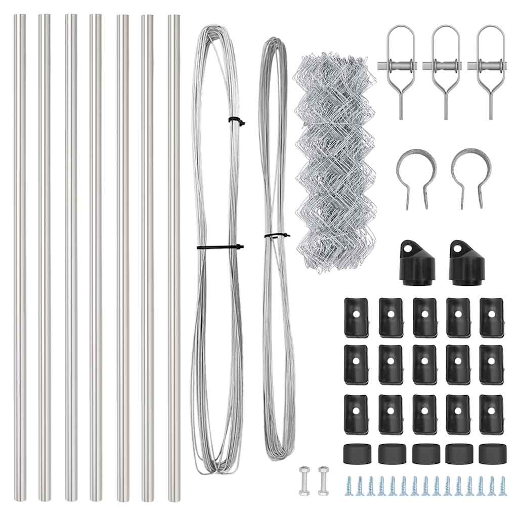Outdoor Chainlink Fence Ground Fix 10 x 0.4 m Galvanised Steel