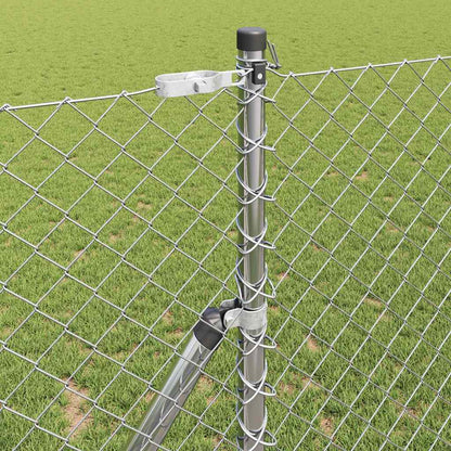 Chainlink Fence Ground Fix 10 x 1 m Galvanised Steel Silver