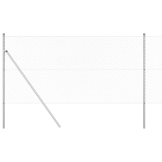 Chainlink Fence Ground Fix 10 x 1.2 m Galvanised Steel Silver
