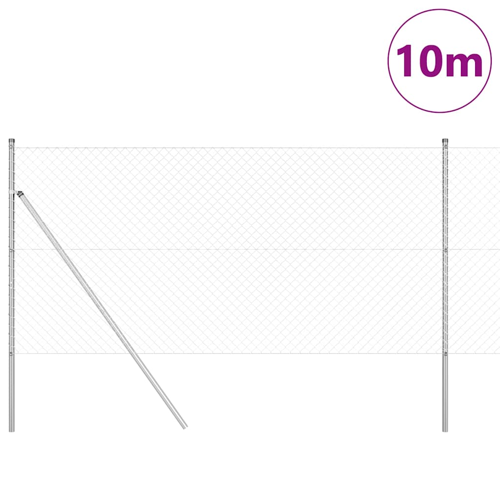 Outdoor Chainlink Fence Ground Fix 10 x 1.2 m Galvanised Steel