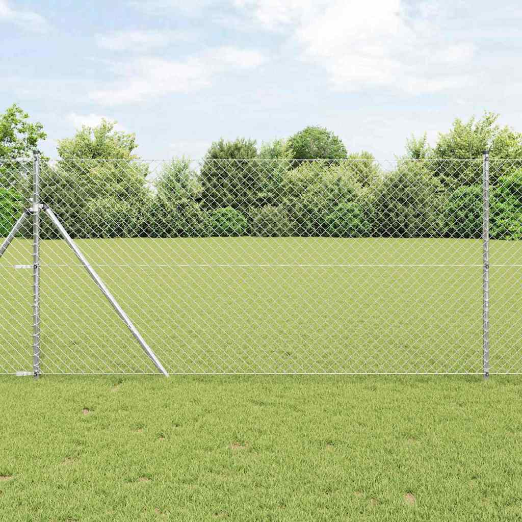 Outdoor Chainlink Fence Ground Fix 10 x 1.4 m Galvanised Steel