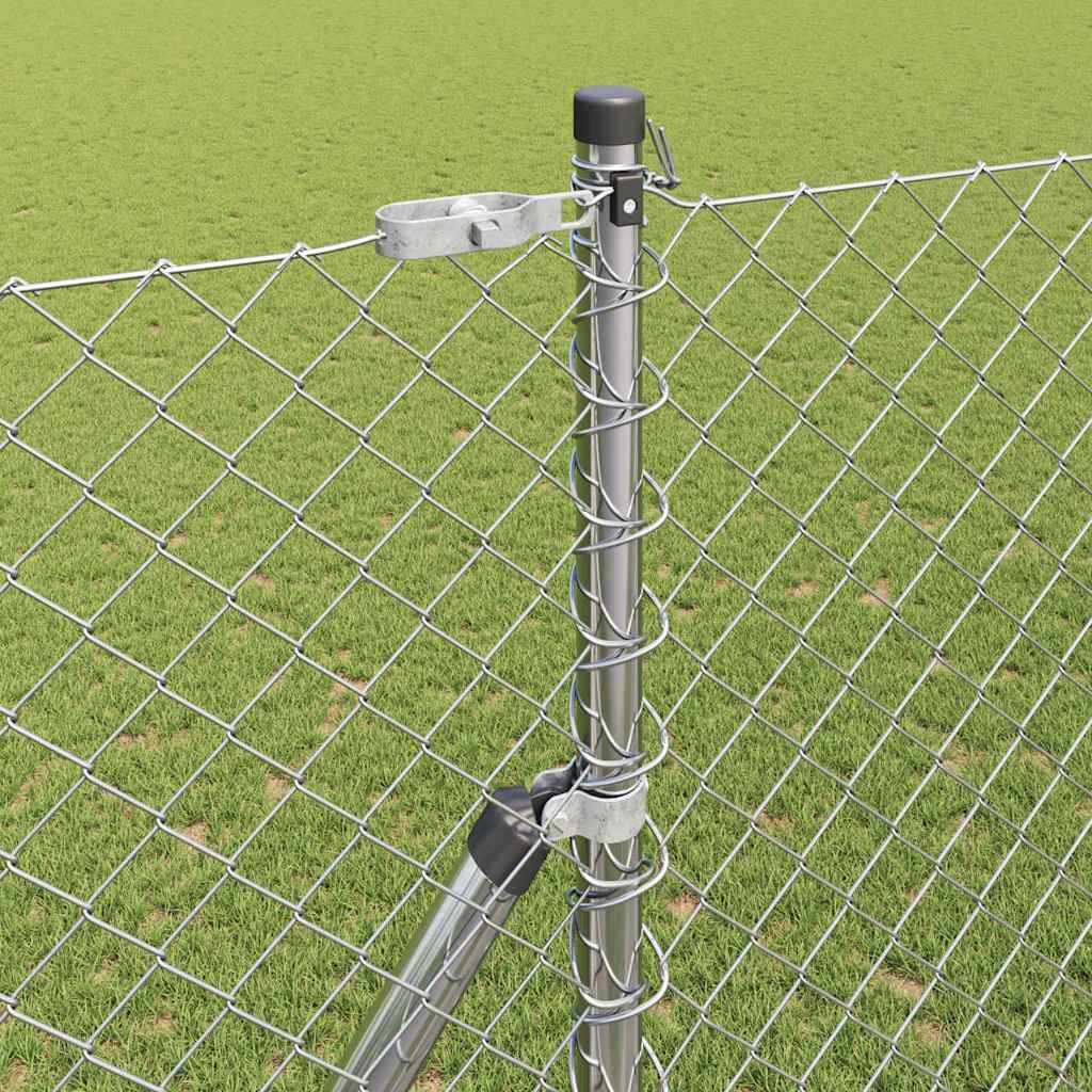 Chainlink Fence Ground Fix 10 x 1.5 m Galvanised Steel Silver
