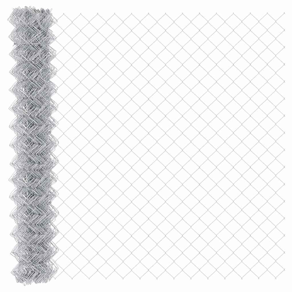 Chainlink Fence Ground Fix 10 x 1.5 m Galvanised Steel Silver