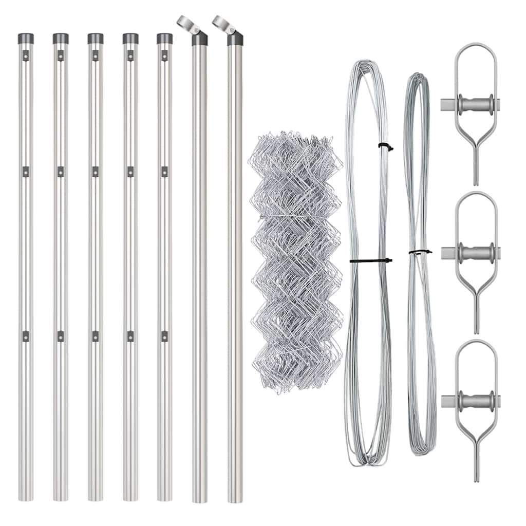 Outdoor Chainlink Fence Ground Fix 10 x 0.8 m Galvanised Steel