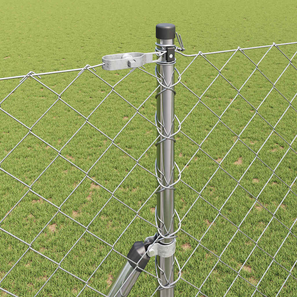 Chainlink Fence Ground Fix 10 x 1.5 m Galvanised Steel Silver