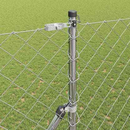 Chainlink Fence Ground Fix 10 x 1.6 m Galvanised Steel Silver