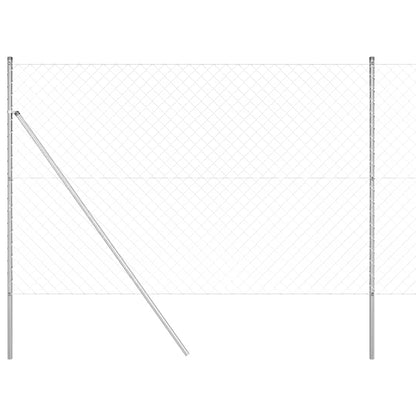 Chainlink Fence Ground Fix 10 x 1.6 m Galvanised Steel Silver