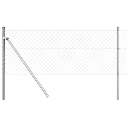 Chainlink Fence Ground Fix 25 x 0.4 m Galvanised Steel Silver