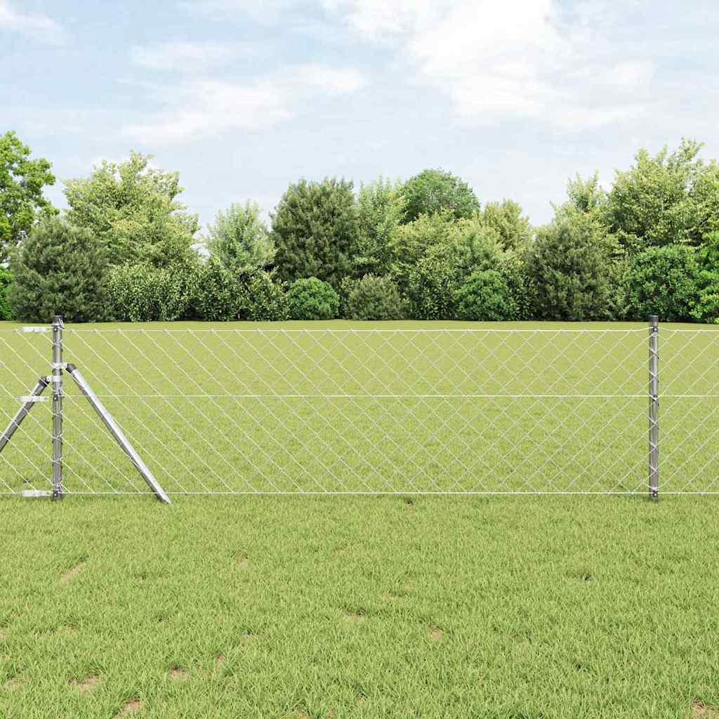 Outdoor Chainlink Fence Ground Fix 25 x 0.4 m Galvanised Steel