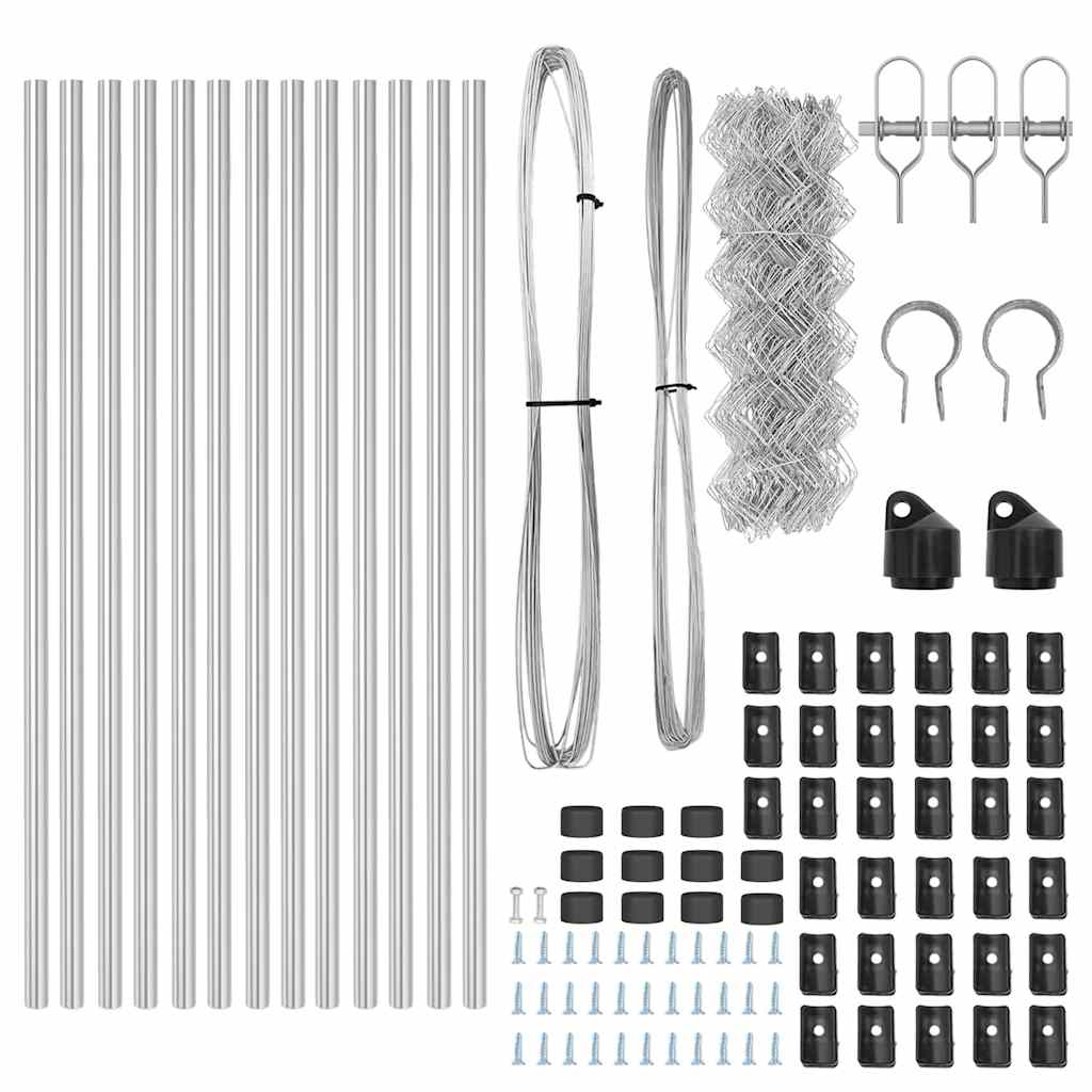 Outdoor Chainlink Fence Ground Fix 25 x 0.4 m Galvanised Steel