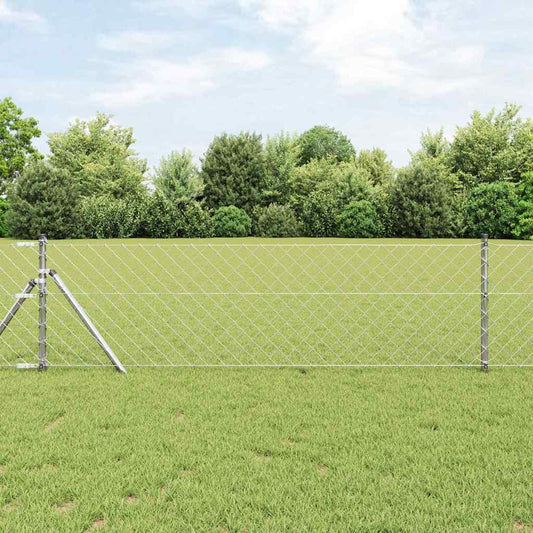 Chainlink Fence Ground Fix 25 x 0.8 m Galvanised Steel Silver