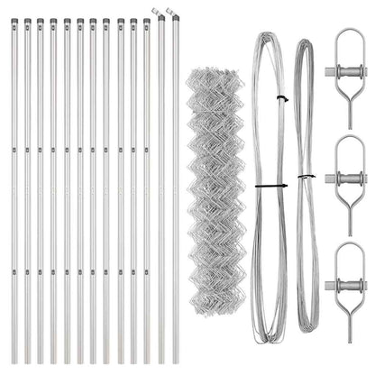 Chainlink Fence Ground Fix 25 x 1.2 m Galvanised Steel Silver