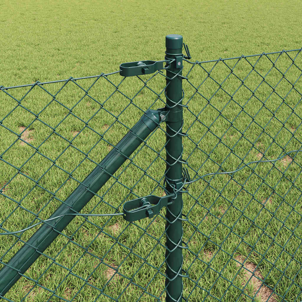 Chainlink Fence with Spikes 10 x 0.6 m PVC-Coated Steel Green