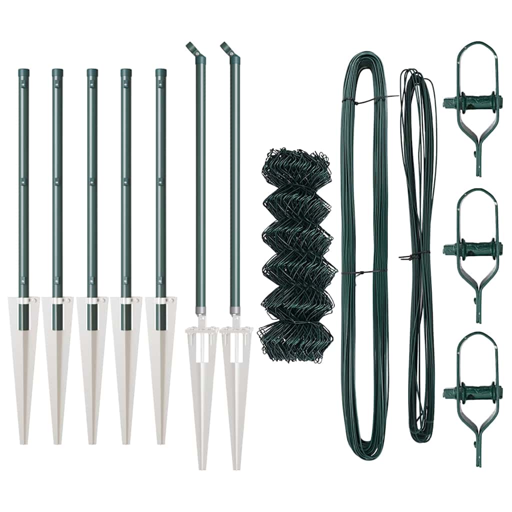 Fence Post Green 10 x 0.8 m (40 x 40 mm mesh) Steel and PVC