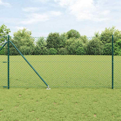 Chainlink Fence with Spikes 10 x 1 m PVC-Coated Steel Green