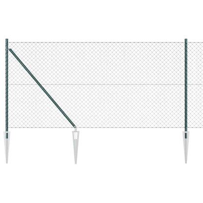 Chainlink Fence with Spikes 10 x 1 m PVC-Coated Steel Green
