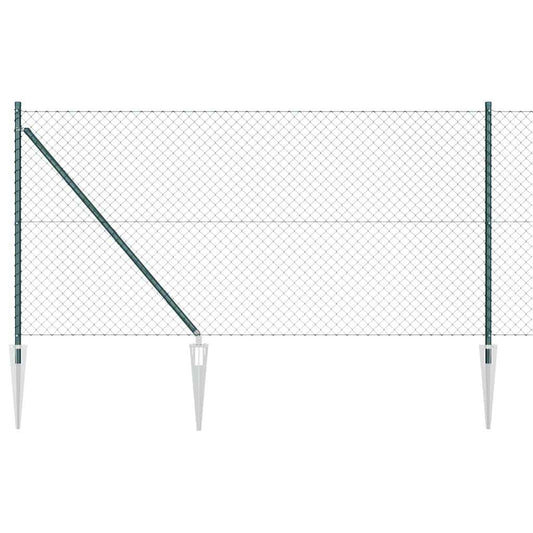 Chainlink Fence with Spikes 10 x 1 m PVC-Coated Steel Green