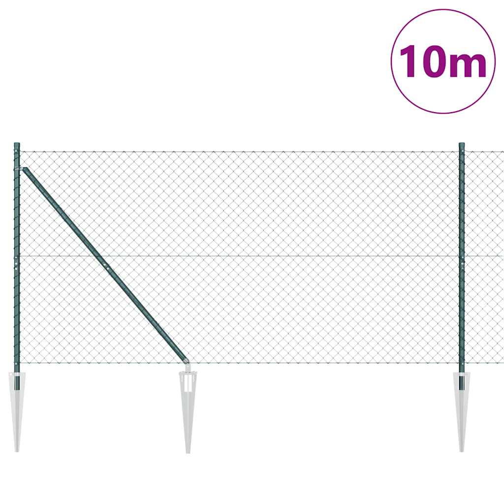 Fence Post Green 10 x 1.2 m (40 x 40 mm mesh) Steel and PVC