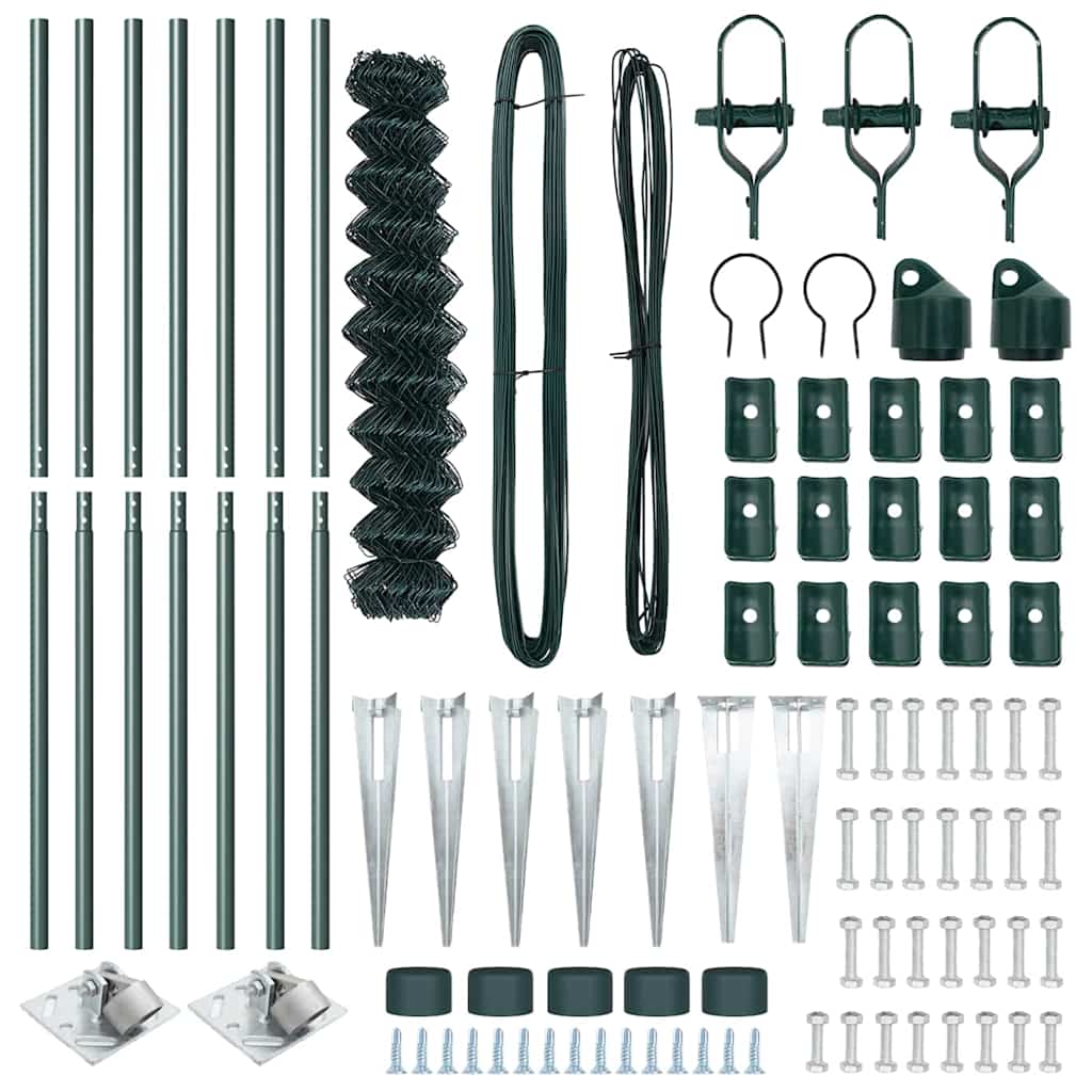 Fence Post Green 10 x 1.4 m (40 x 40 mm mesh) Steel and PVC