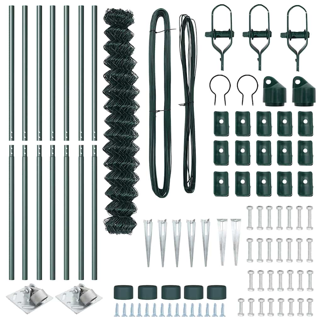Fence Post Green 10 x 1.5 m (40 x 40 mm mesh) Steel and PVC
