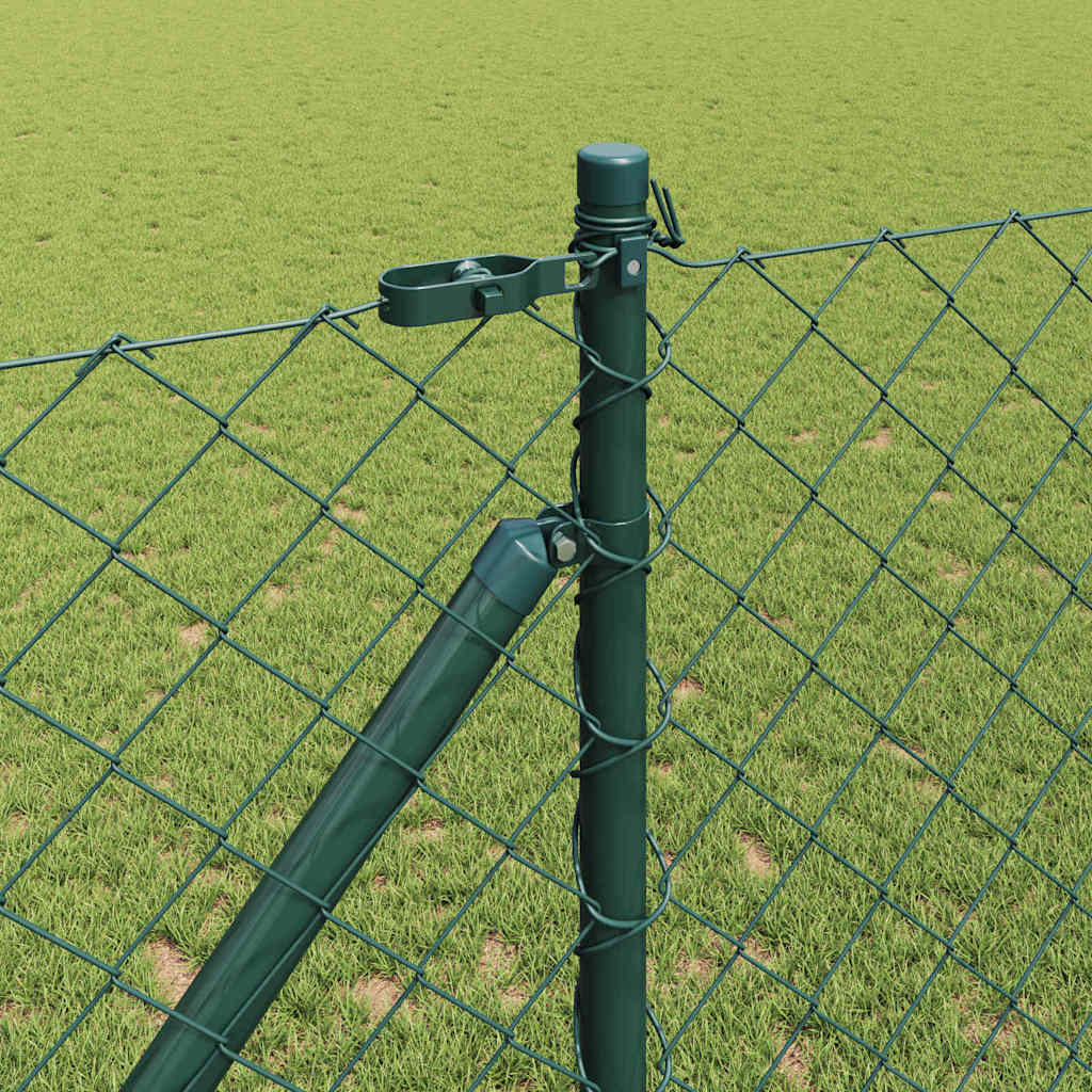 Chainlink Fence with Spikes 10 x 1.4 m PVC-Coated Steel Green