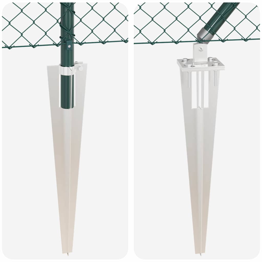 Chainlink Fence with Spikes 25 x 1 m PVC-Coated Steel Green