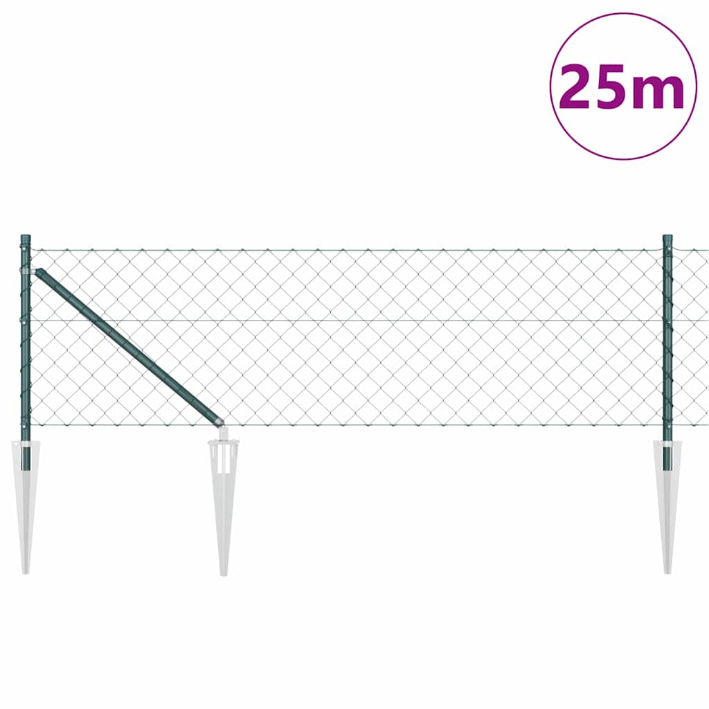 Fence Post Green 25 x 0.6 m (60 x 60 mm mesh) Steel and PVC