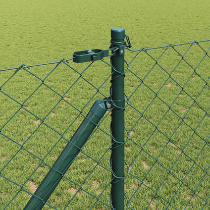 Chainlink Fence with Spikes 25 x 1.2 m PVC-Coated Steel Green