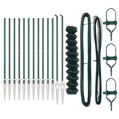 Chainlink Fence with Spikes 25 x 1.4 m PVC-Coated Steel Green