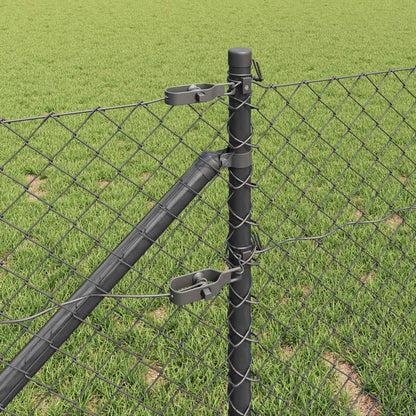 Fence Post Grey 10 x 0.6 m (40 x 40 mm mesh) Steel and PVC