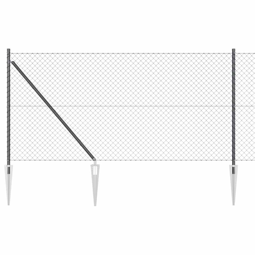 Fence Post Grey 10 x 1 m (40 x 40 mm mesh) Steel and PVC
