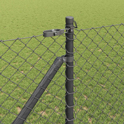 Chainlink Fence with Spikes 10 x 1.2 m PVC-Coated Steel Grey