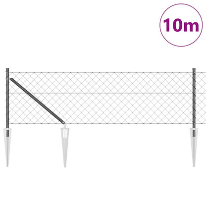 Fence Post Grey 10 x 0.4 m (60 x 60 mm mesh) Steel and PVC