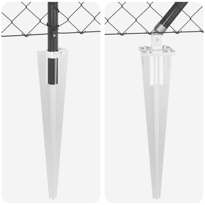 Fence Post Grey 10 x 1.2 m (60 x 60 mm mesh) Steel and PVC