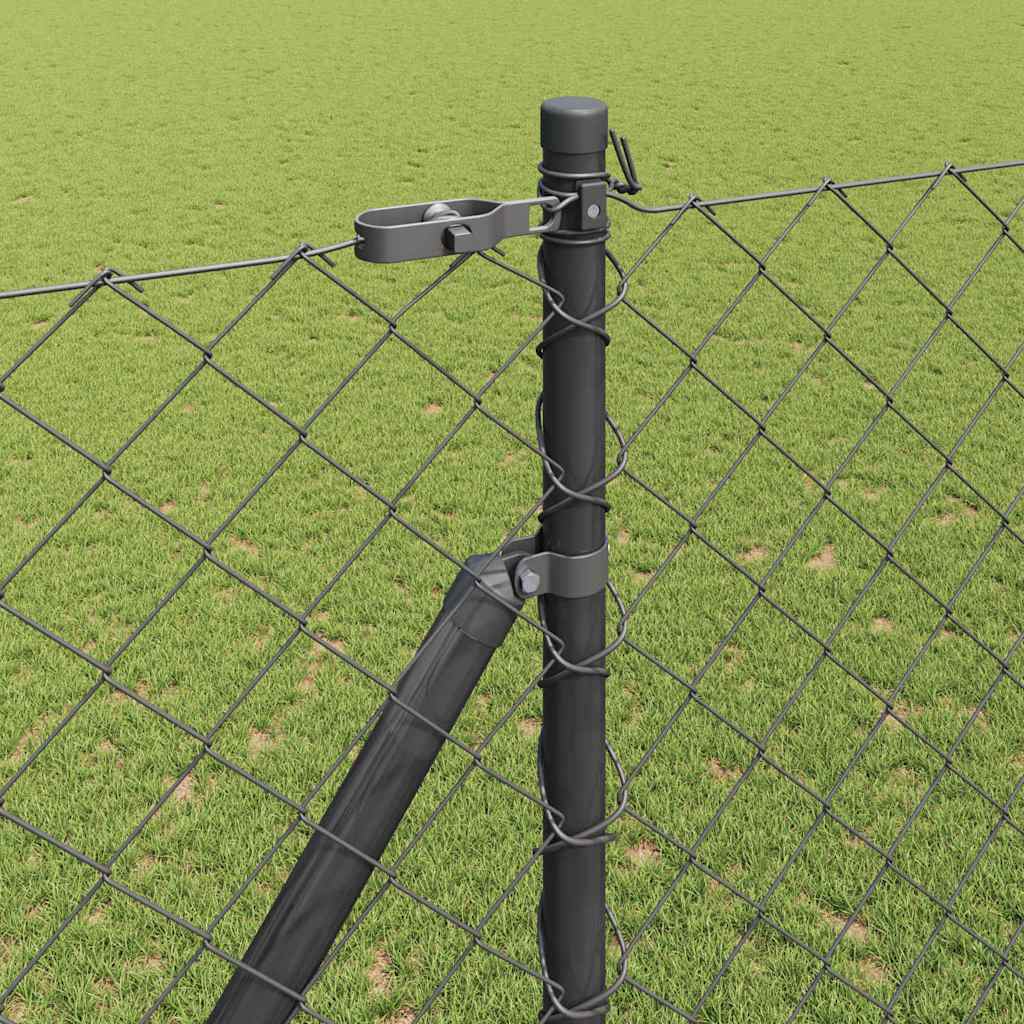 Chainlink Fence with Spikes 10 x 1.5 m PVC-Coated Steel Grey